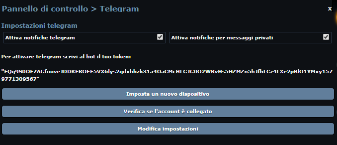 Telegram panel